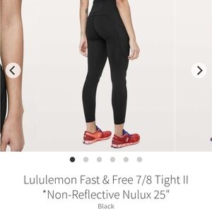 Lululemon Fast & Free 25" Black